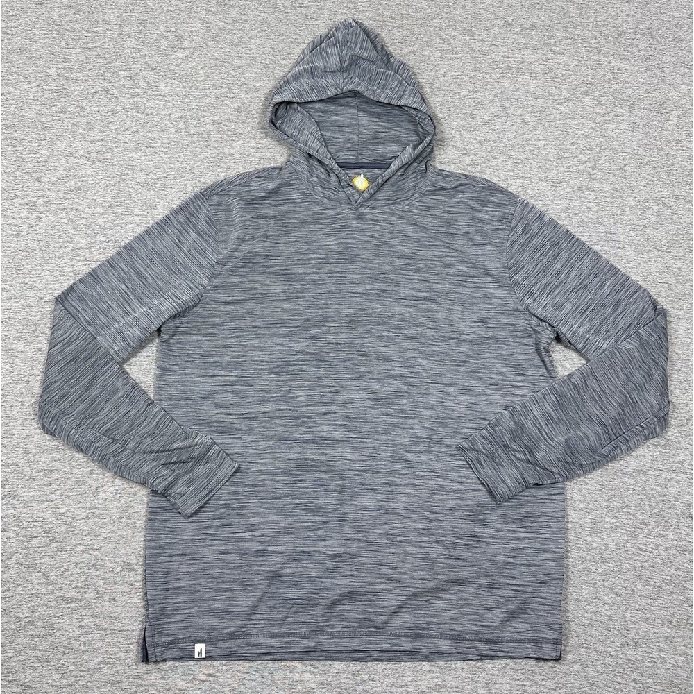 Johnnie-O Hoodie Mens Large Blue Heather Talon Performance Stretch UPF 50 Sun